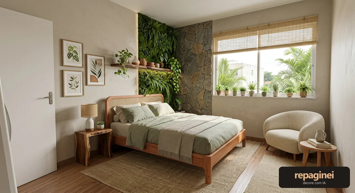 Quarto estilo Biofílico