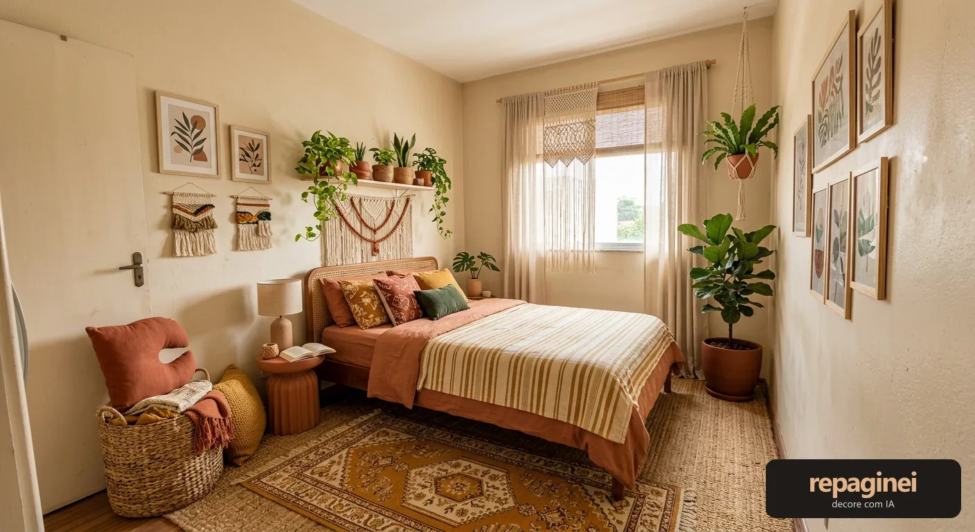 Quarto estilo Boho chic