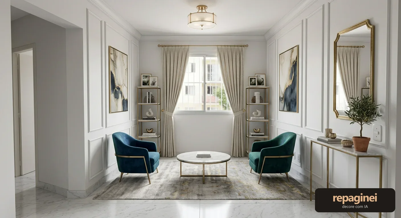 Sala de estar estilo Clássico contemporâneo