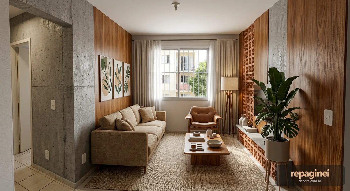 Sala de estar estilo Contemporâneo brasileiro