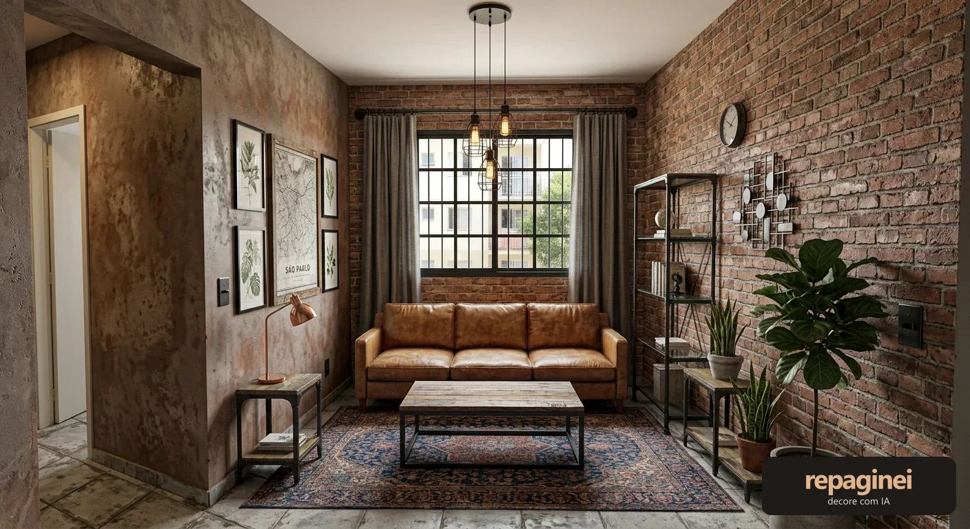 Sala de estar estilo Industrial urbano