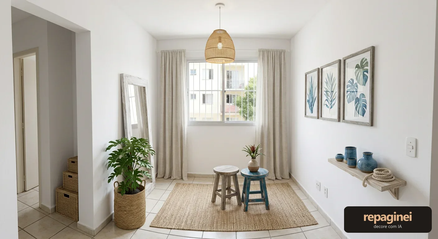 Sala de estar estilo Casa de praia